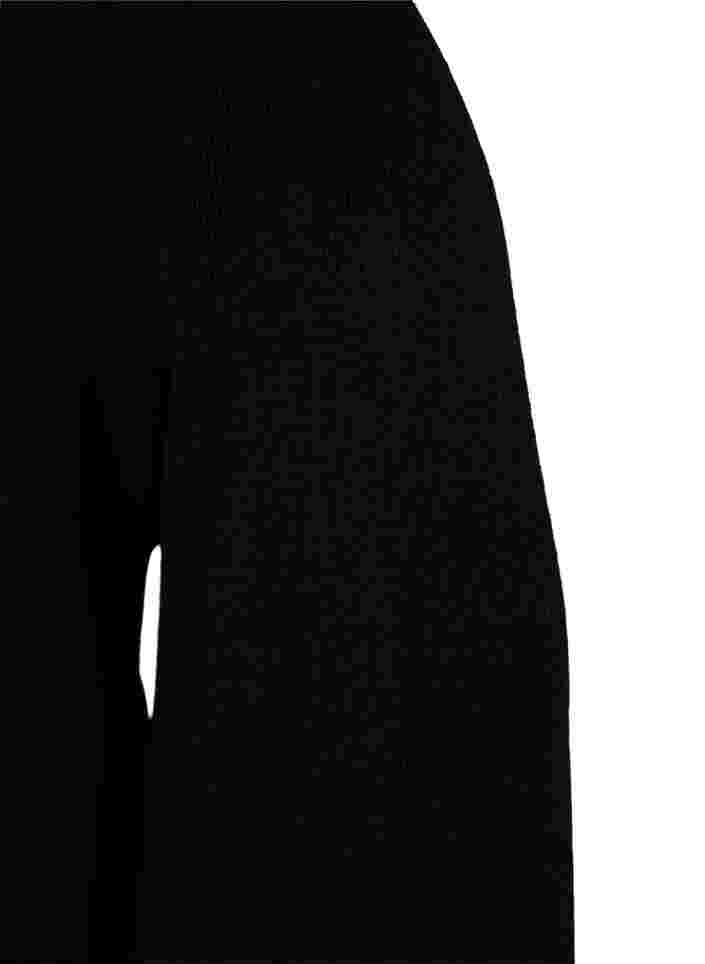 Gestrickter Cardigan mit langen Ärmeln und Taschen, Black, Packshot image number 2