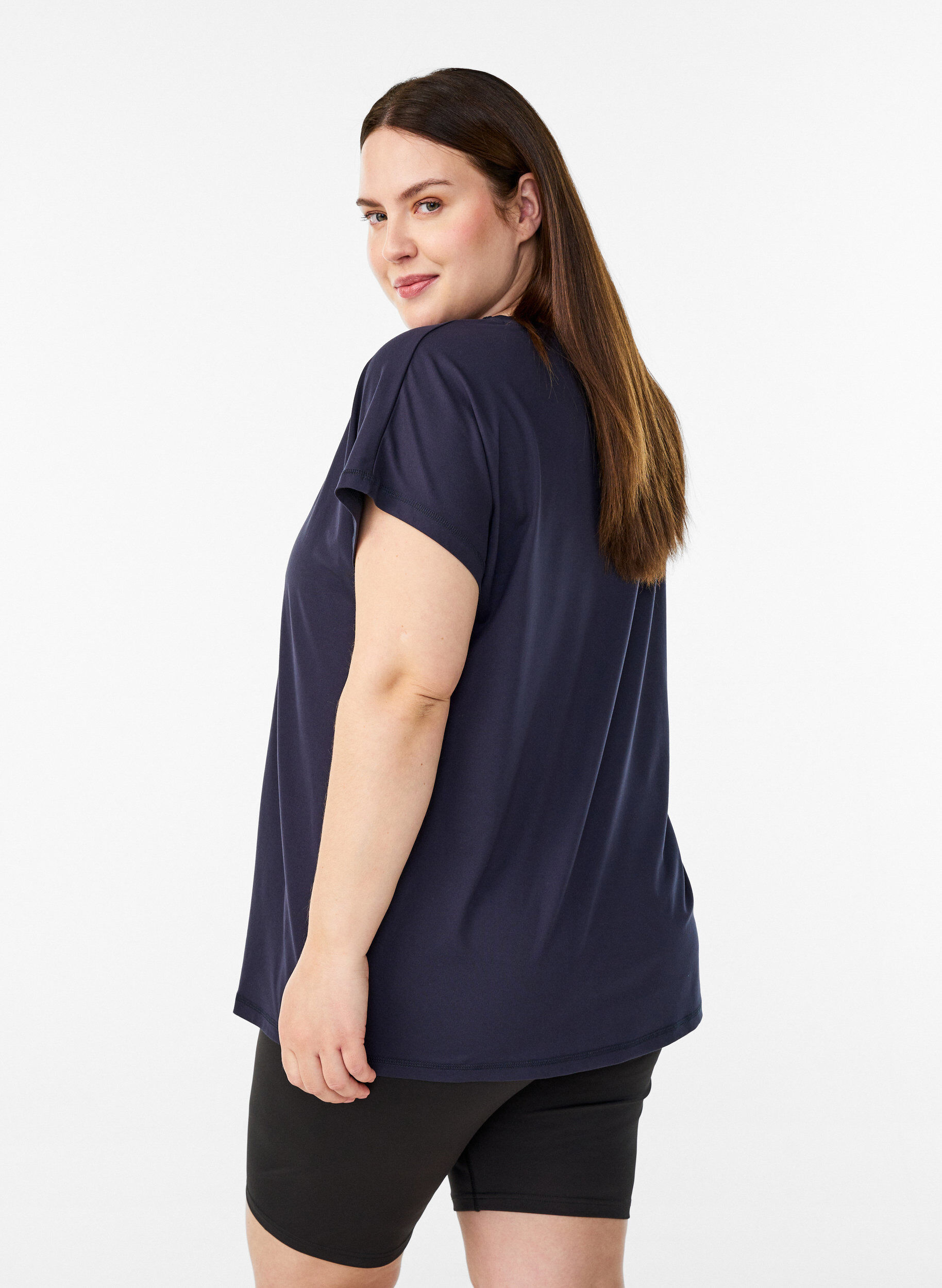 ZizziEinfarbiges Trainings-T-Shirt, Blau, Model image number 2