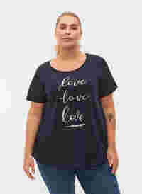 Kurzärmeliges Baumwoll-T-Shirt mit Print, Night Sky Love Love, Model