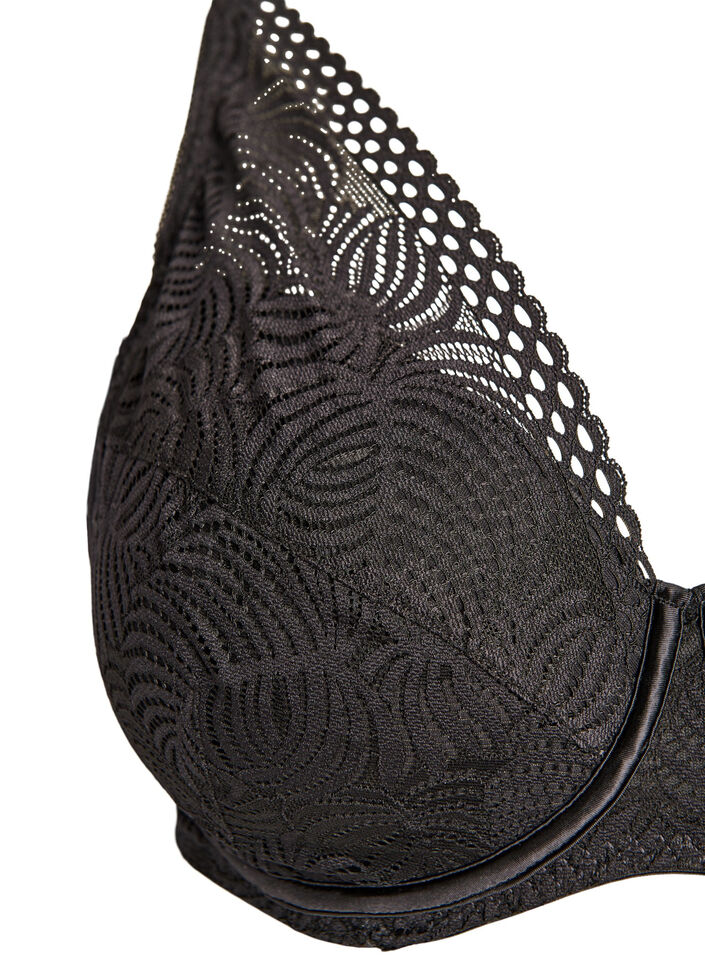 Spitzen-BH mit gepolsterten Cups, Schwarz, Packshot image number 2