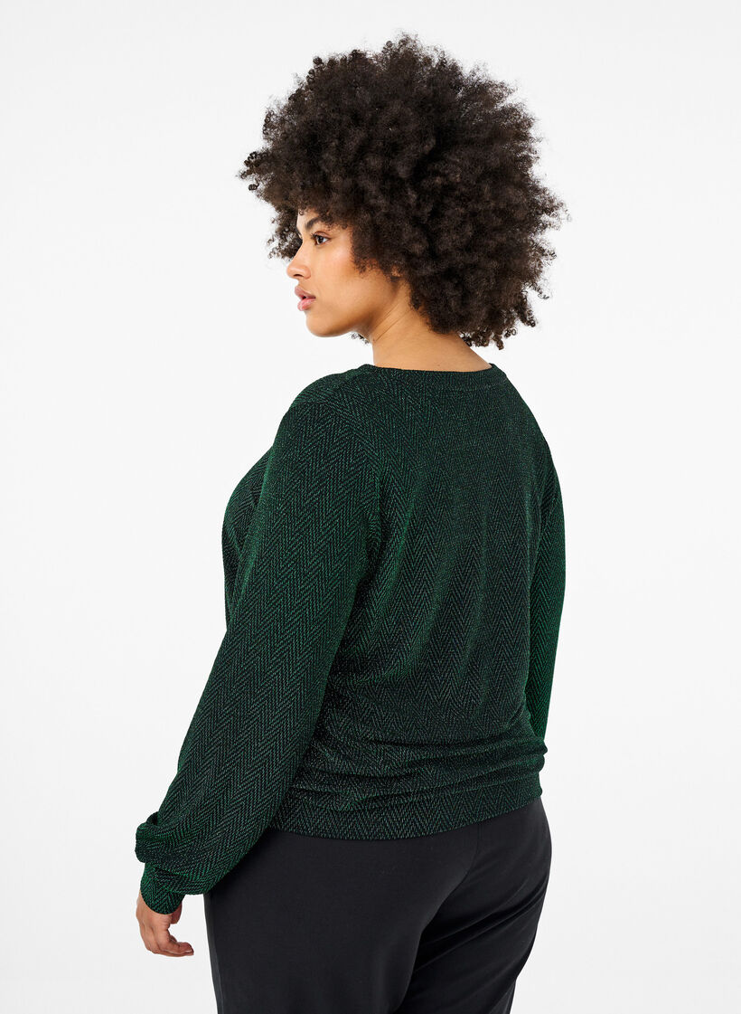 Bluse mit Schimmermuster, Scarab ZigZagShimmer, Model image number 1