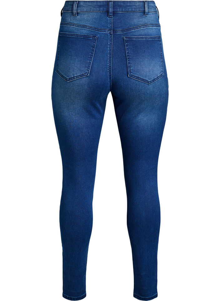 Hoch taillierte super Slim Amy Jeans, Blau, Packshot image number 1