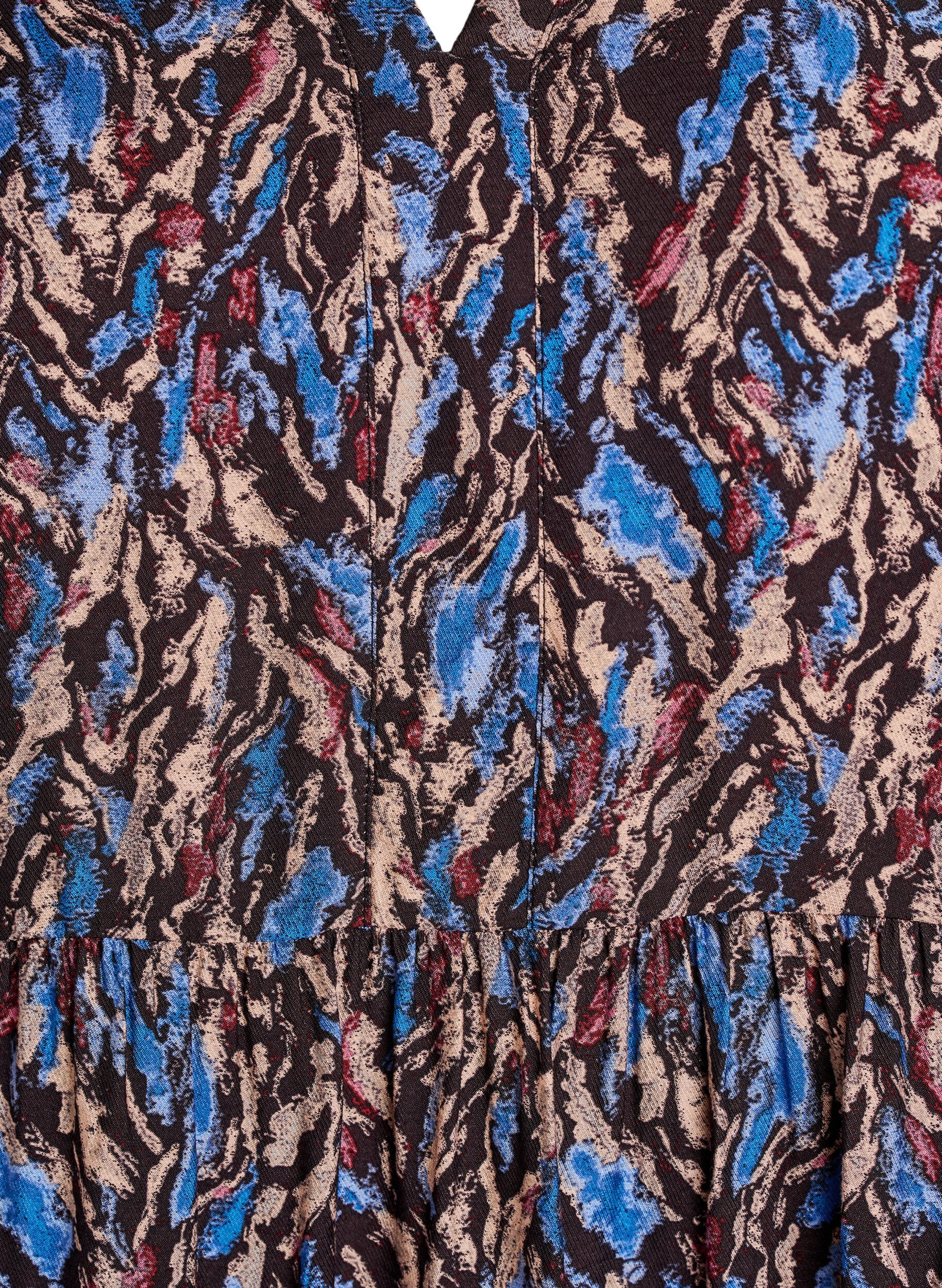 Zizzi A-Linien-Kleid mit R&uuml;schenkragen, Blau, Packshot image number 2