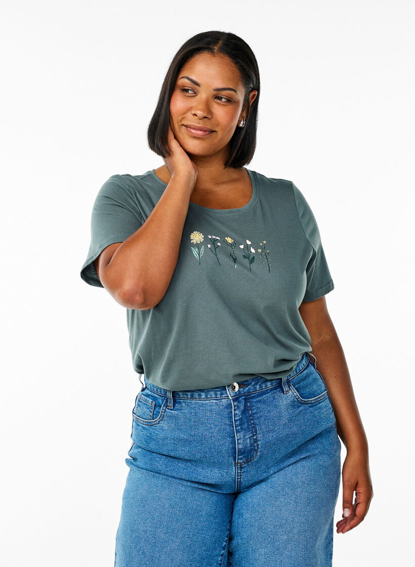 FLASH - T-Shirt mit Print, Grün, Model image number 0