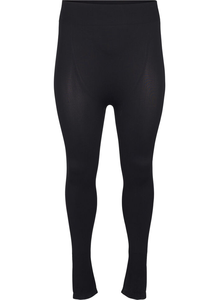 Nahtlose Basic-Leggings, Schwarz, Packshot image number 0
