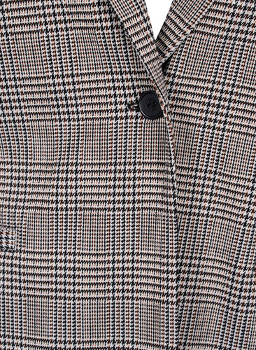 Karierter Blazer mit Knopfverschluss, Beige Brown Check, Packshot image number 2