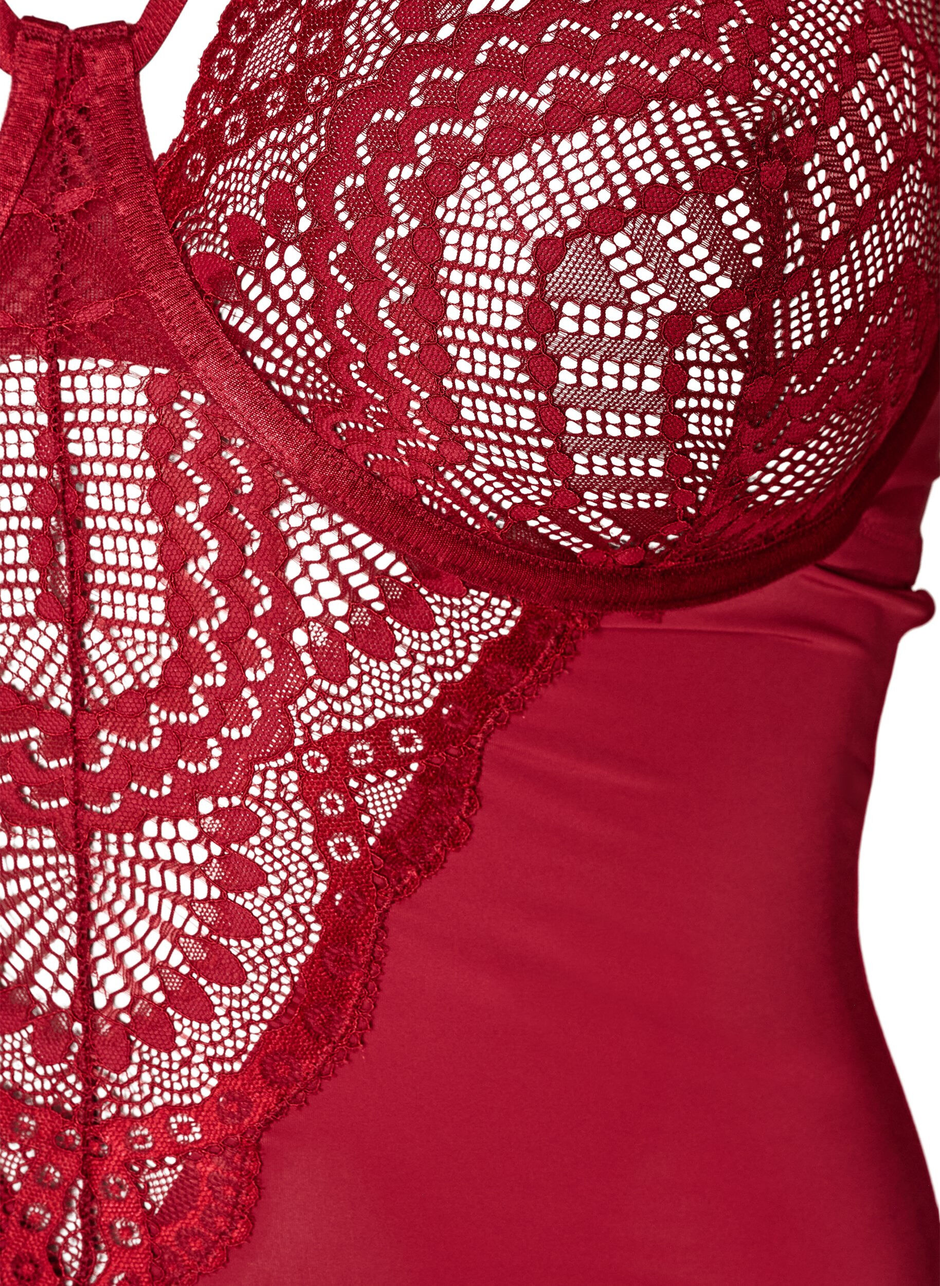 ZizziB&uuml;gel-Spitzenbody mit Tr&auml;gerdetails, Rot, Packshot image number 2