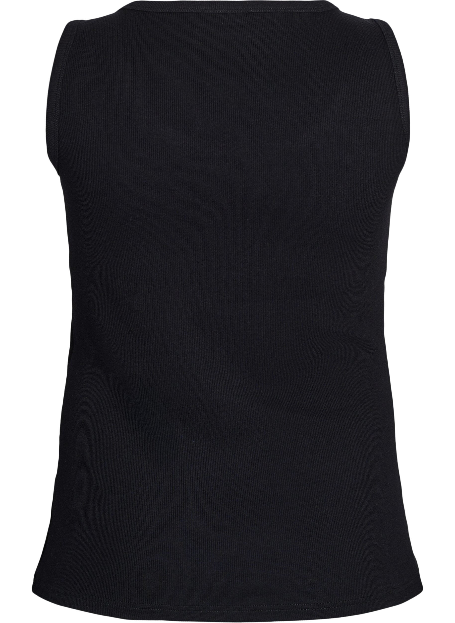 ZizziTailleiertes Top mit Motiv, Schwarz, Packshot image number 1
