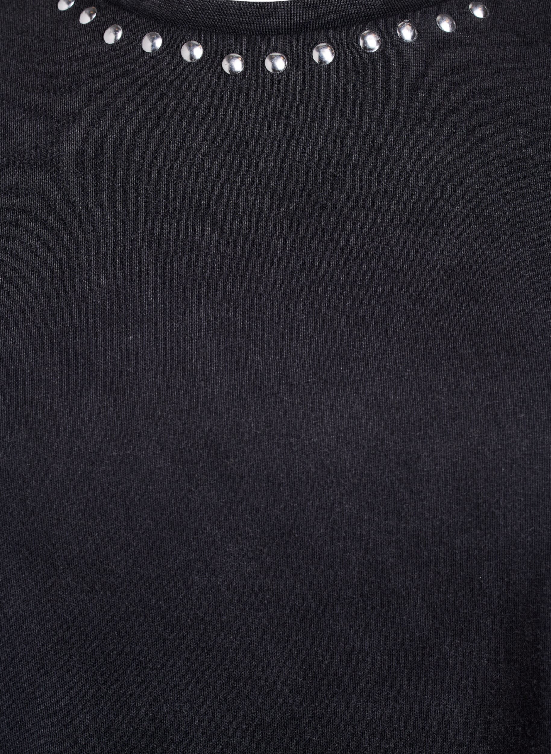 Zizzi T-Shirt aus Bio-Baumwolle mit Nieten, Grau, Packshot image number 2