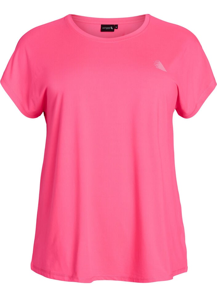 Einfarbiges Trainings-T-Shirt, Pink, Packshot image number 0
