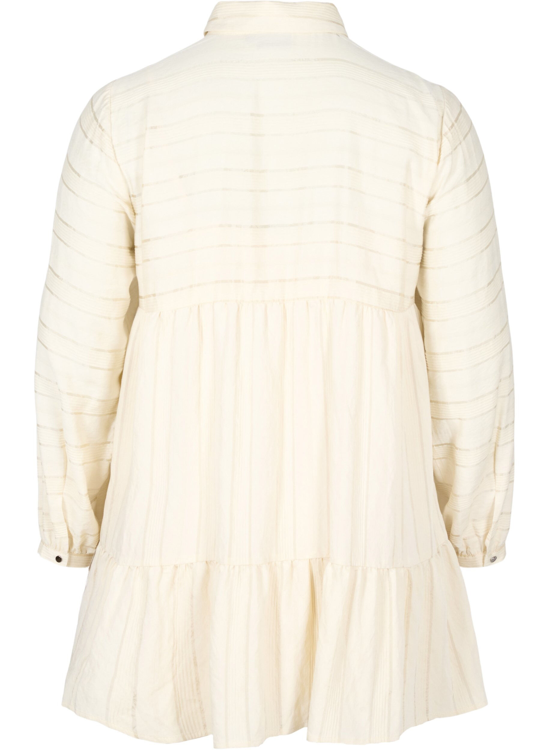 Zizzi Gemusterte Tunika mit Kn&ouml;pfen und langen &Auml;rmeln, Fog, Packshot image number 1