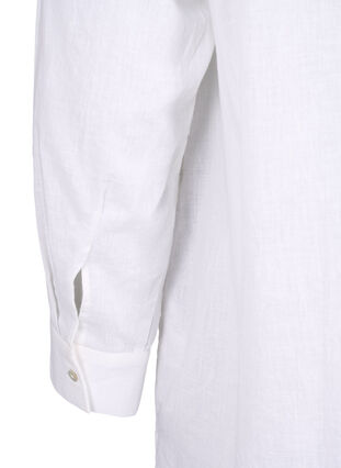 Langes Hemd aus Leinen und Baumwolle, Bright White, Packshot image number 4