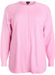 Strickbluse mit Rundhalsausschnitt und Strickmuster, Pink, Packshot image number 0