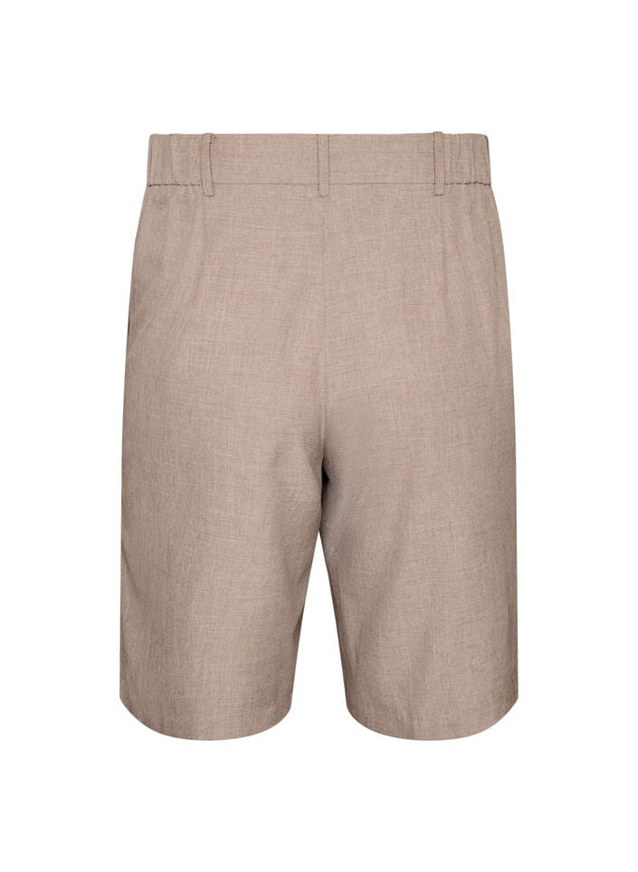 Lockere Bermudashorts mit hoher Taille, Braun, Packshot image number 1
