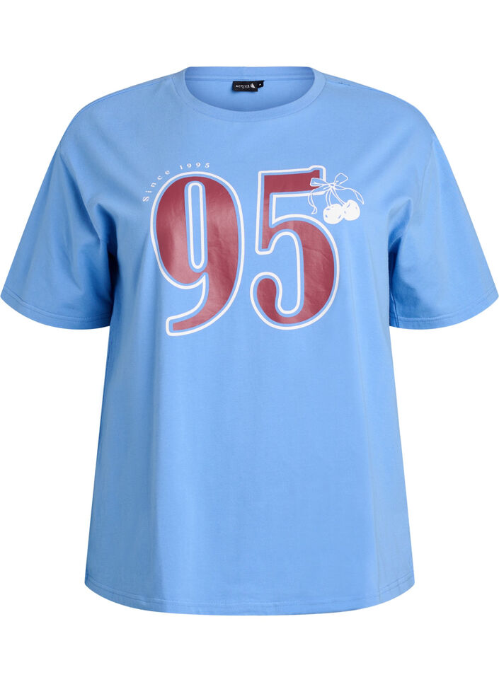 Sportliches T-Shirt aus Bio-Baumwolle, Blau, Packshot image number 0