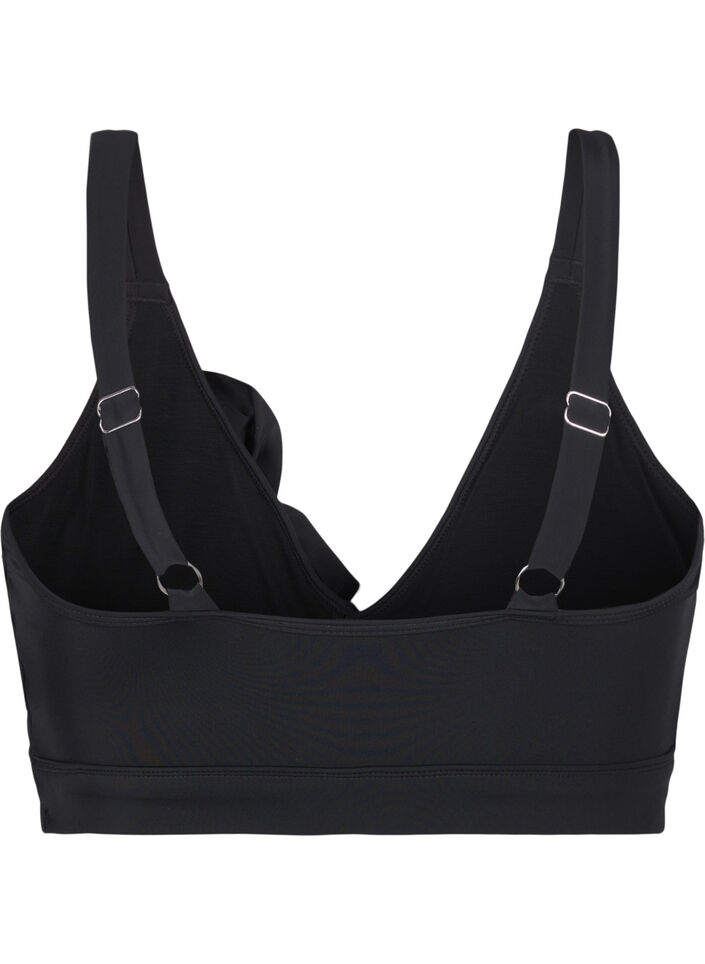 Bikinioberteil mit R&uuml;schen und herausnehmbaren Eins&auml;tzen, Schwarz, Packshot image number 1