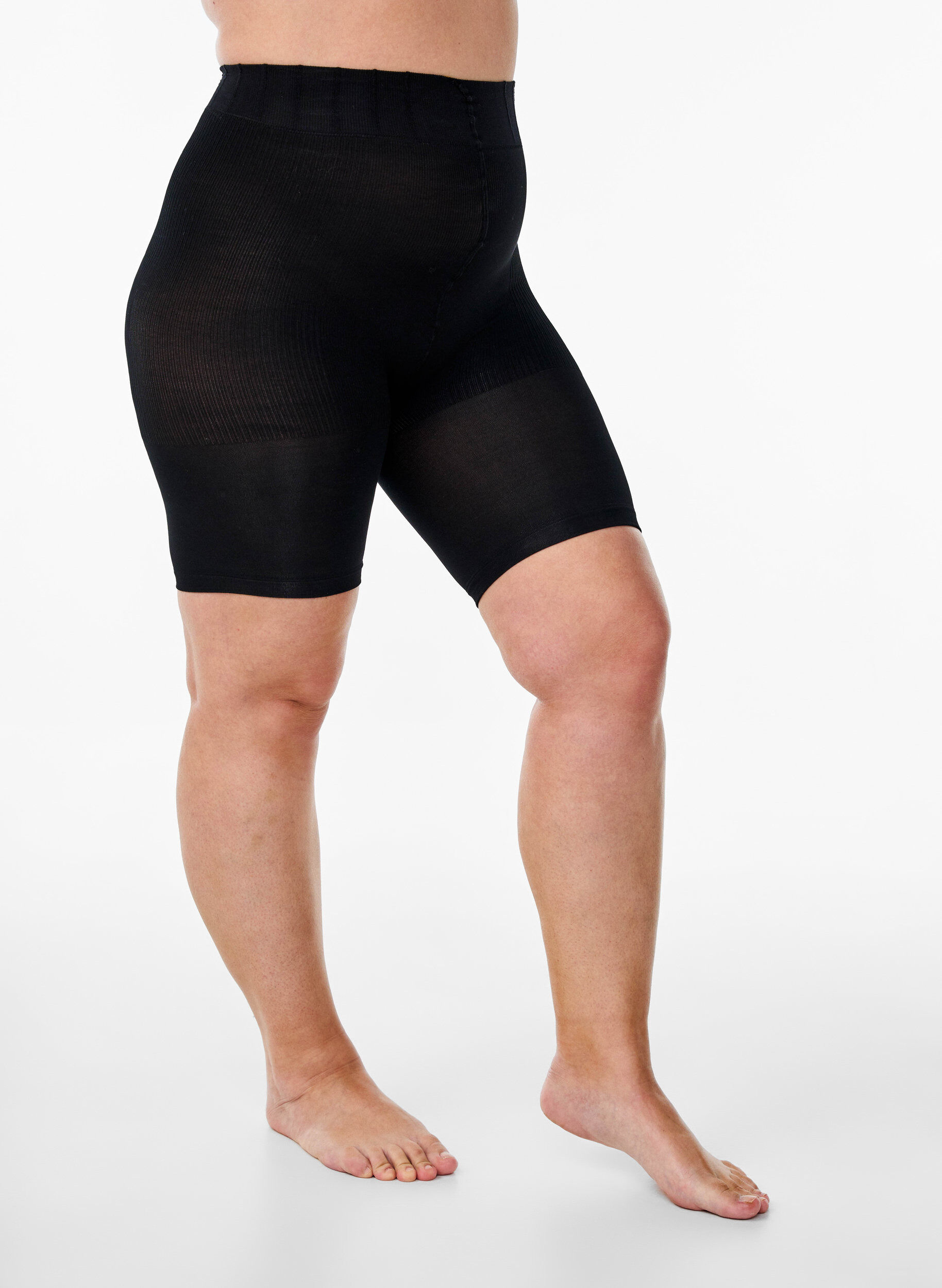 Zizzi 2er-Pack Push-up-Shorts aus 60 Denier mit Shaping-Effekt, Schwarz, Packshot image number 0