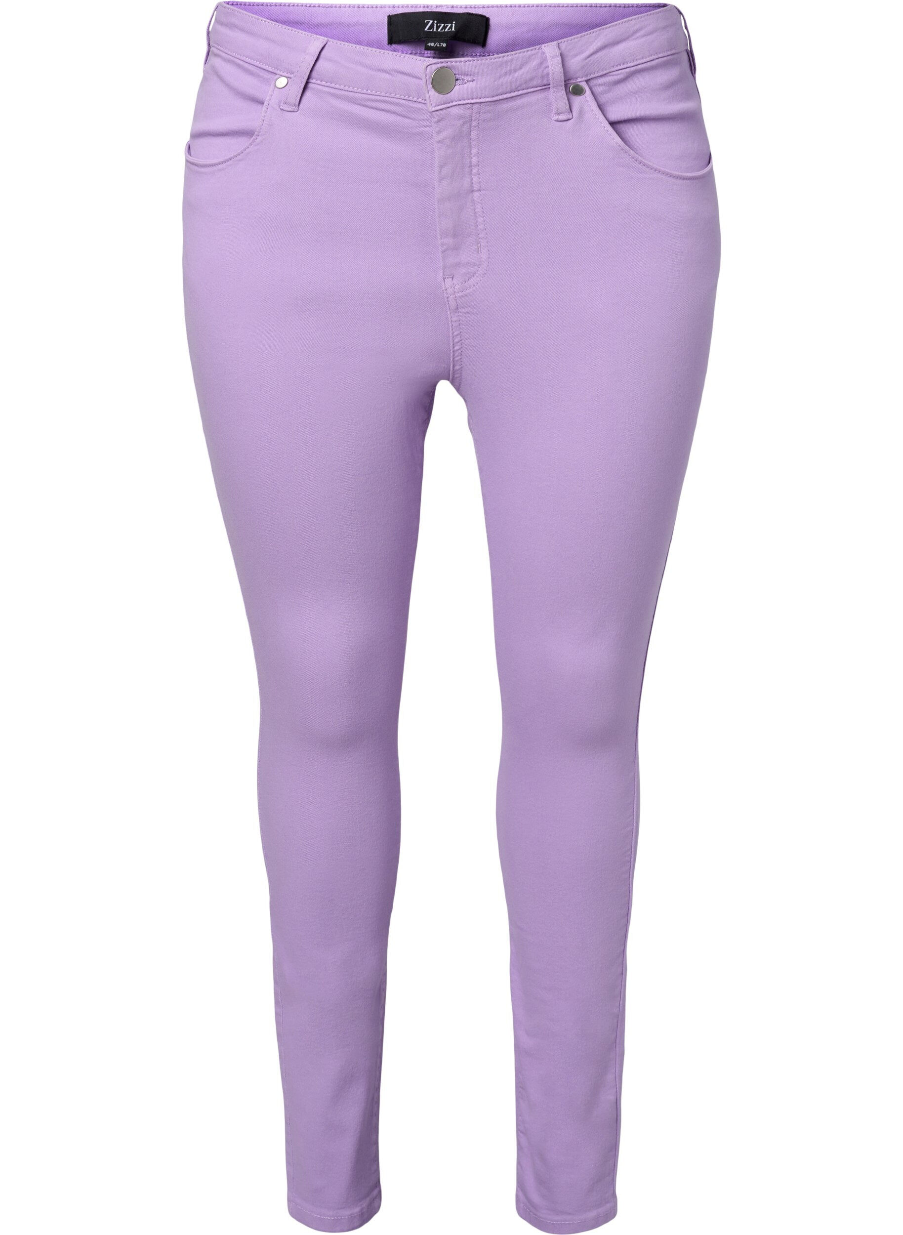 Zizzi Hochtaillierte Amy Jeans in Super Slim Fit, Lavender, Packshot image number 0