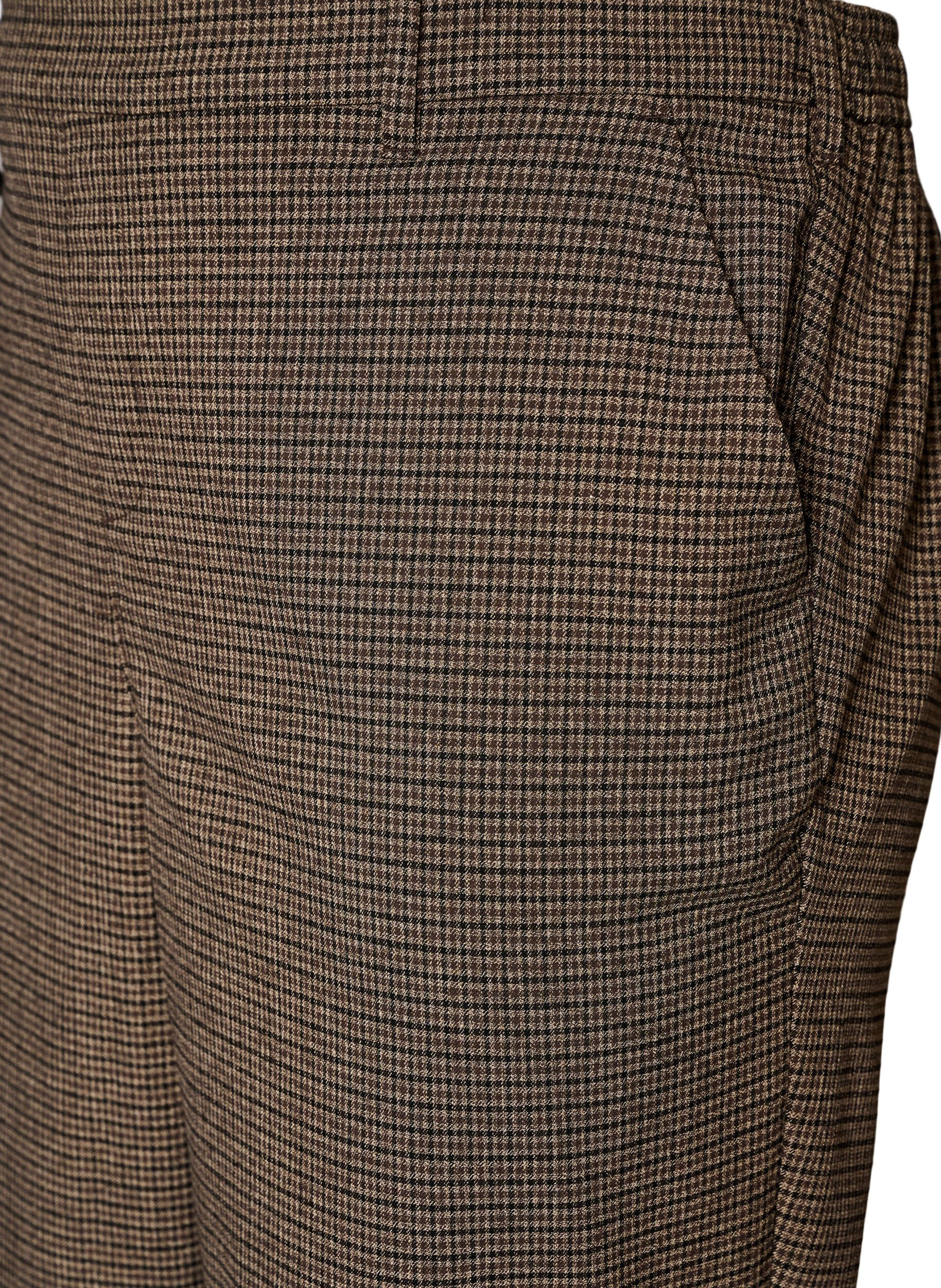 ZizziHose mit kleinem Karomuster und geradem Bein, Braun, Packshot image number 2