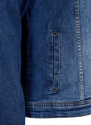 Kurze Denim-Jacke aus Baumwolle, Blue denim, Packshot image number 3