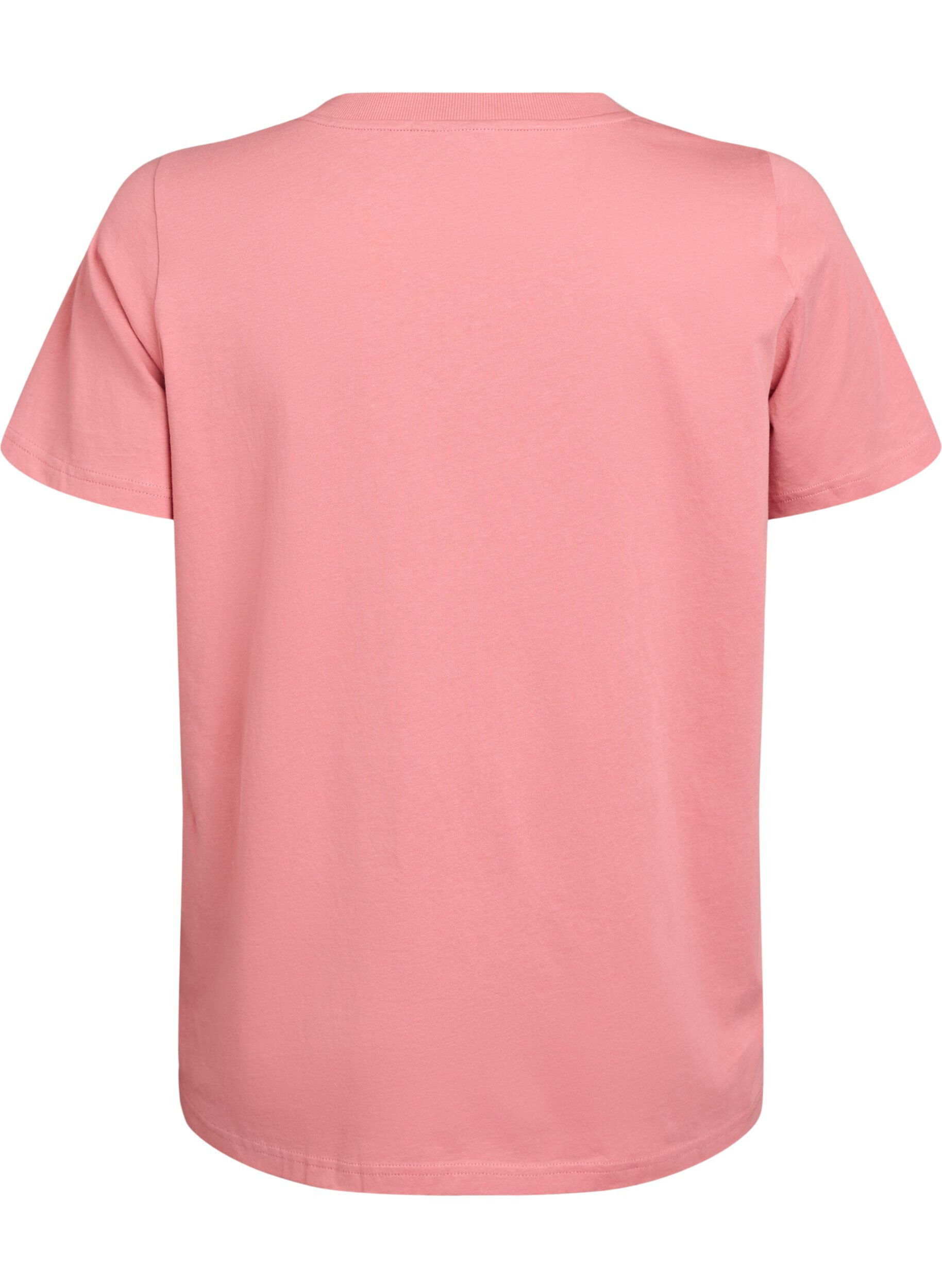 Zizzi Einfaches T-Shirt aus Baumwolle mit V-Ausschnitt., Rot, Packshot image number 1