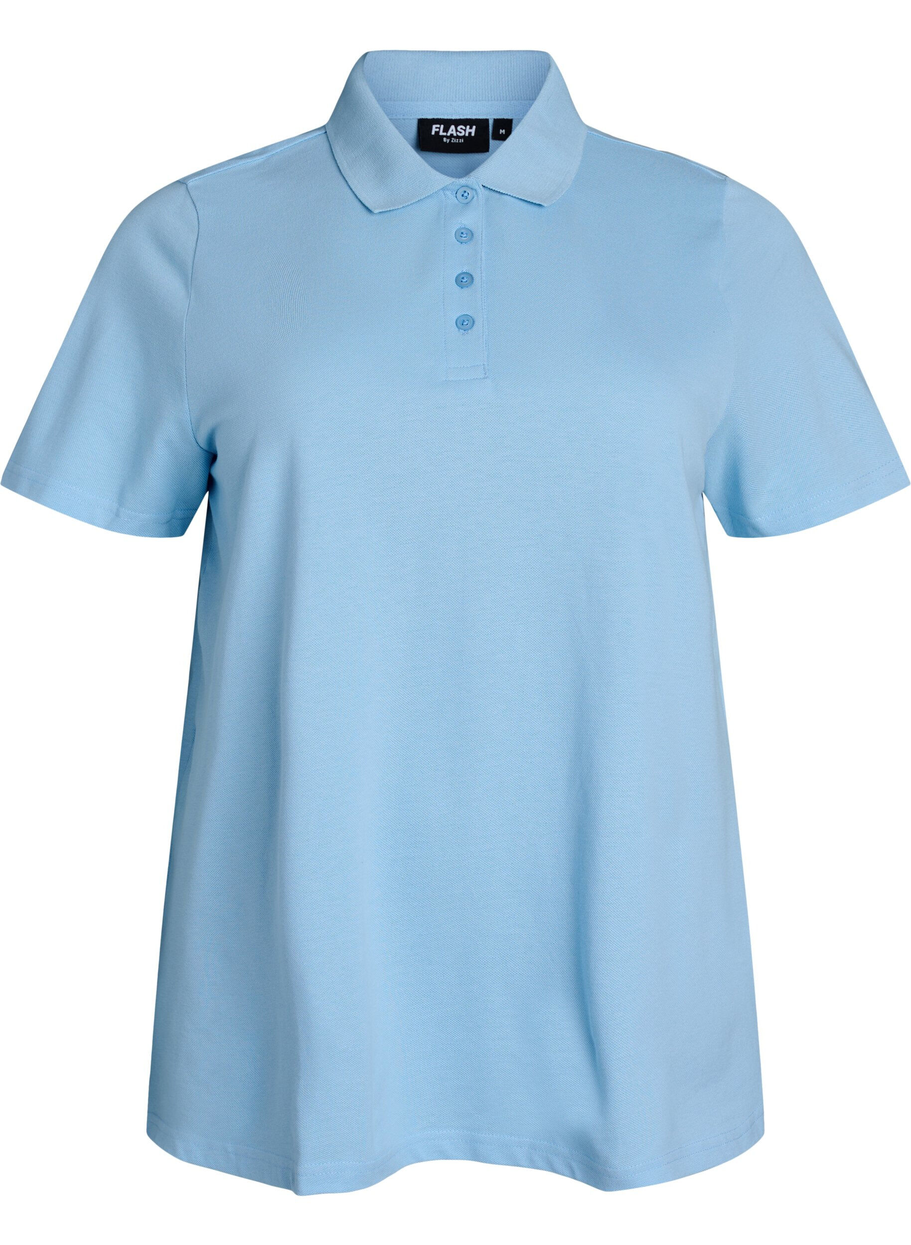 Zizzi Poloshirt mit kurzen &Auml;rmeln, Blau, Packshot image number 0