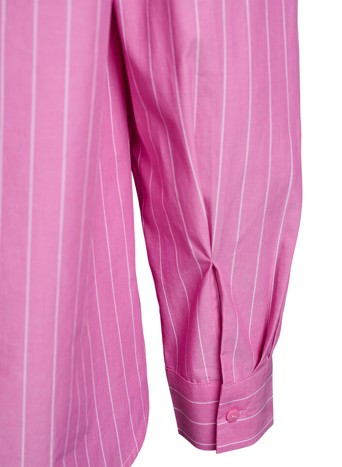 Hemdbluse mit Nadelstreifen und Bindedetail hinten, Pink, Packshot image number 3