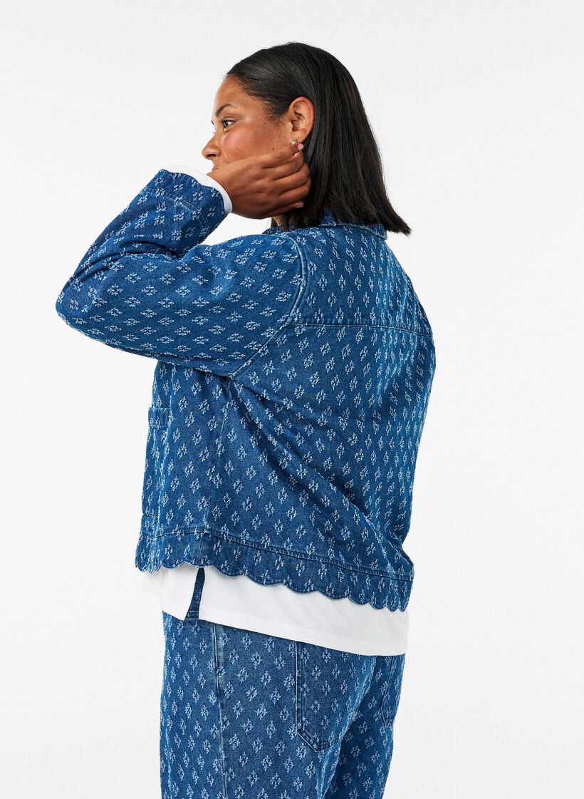 Jeansjacke mit Destroyed-Muster, Blau, Model image number 2