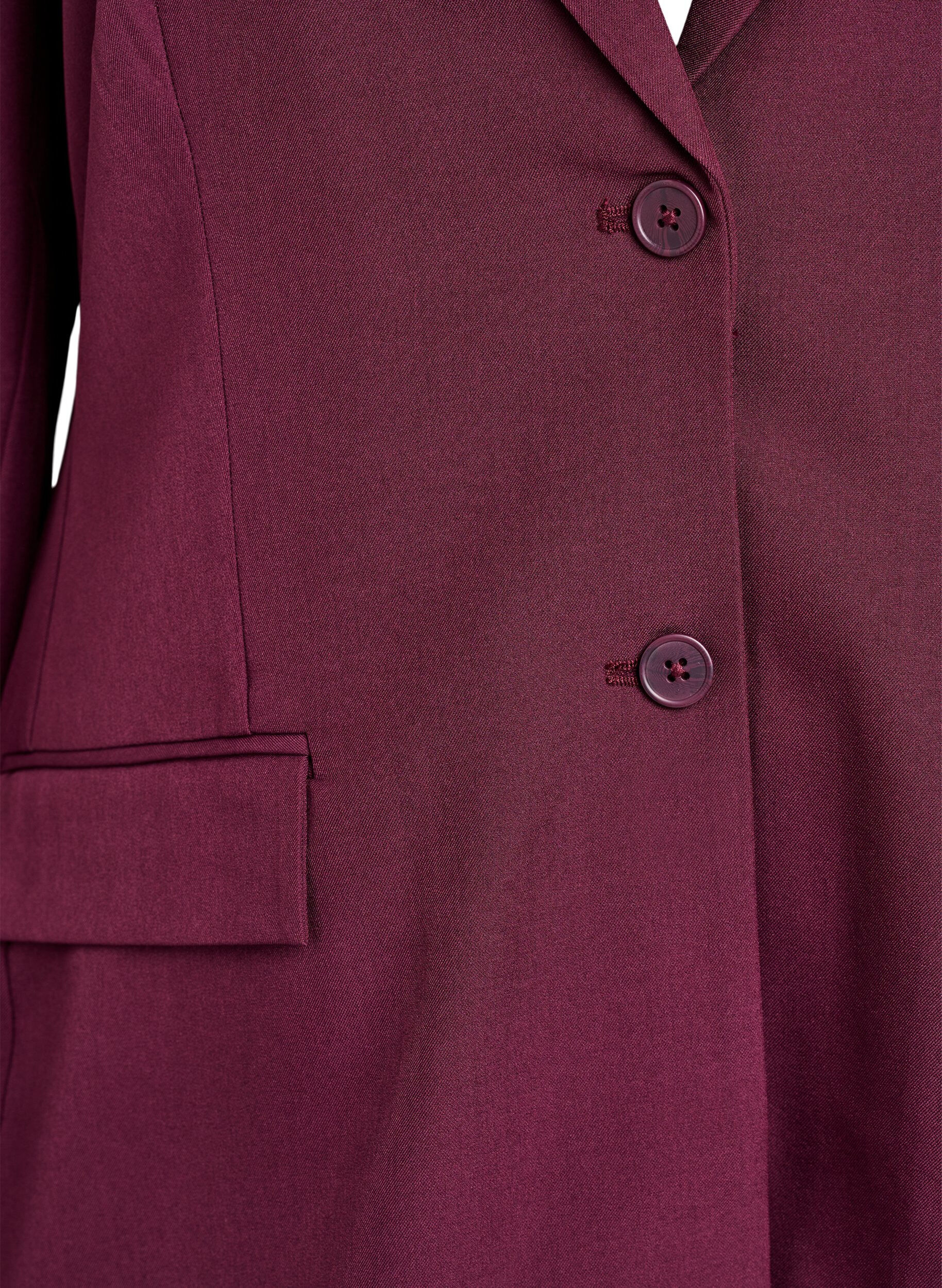 Zizzi FLASH - Blazer mit Taschen und Schlitzen, Dunkles Bordeaux, Packshot image number 2