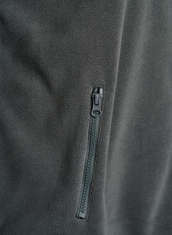 Fleecejacke mit Reißverschluss und Reflektorband , Grün, Packshot image number 3