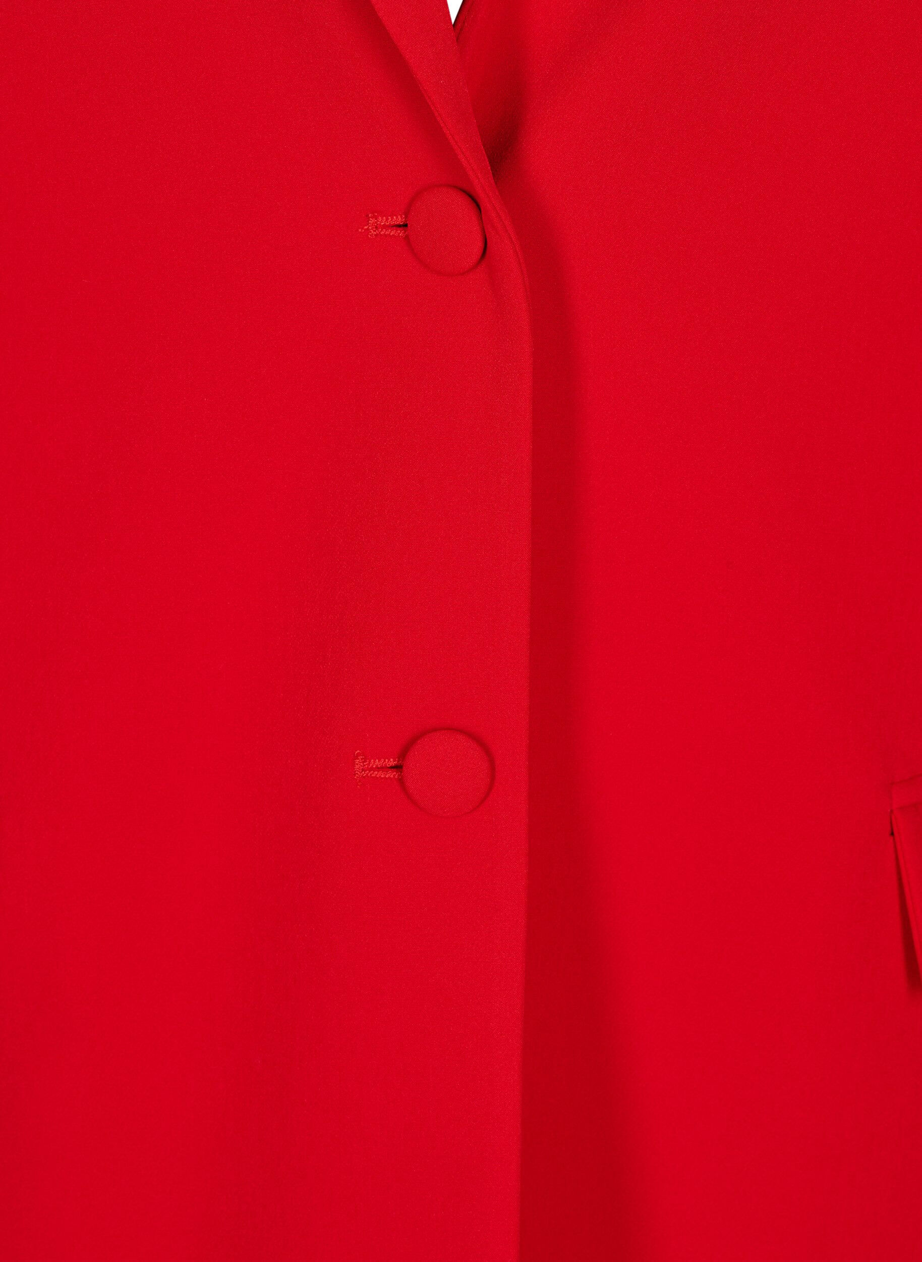 Zizzi Klassischer Blazer mit Knopfverschluss, Rot, Packshot image number 2