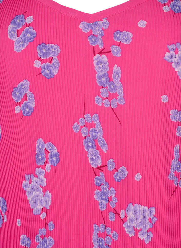 Plissiertes ärmelloses Top, Beetroot Purple AOP, Packshot image number 2