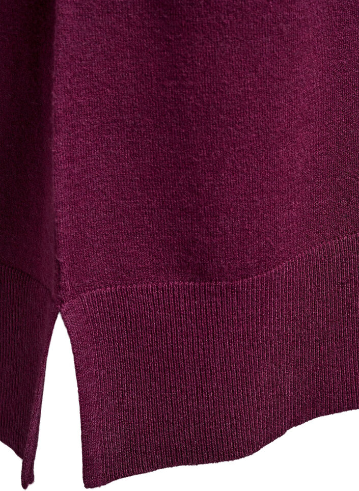 Strickkleid mit Raglanärmeln und Mittelnaht, Dunkles Bordeaux, Packshot image number 3