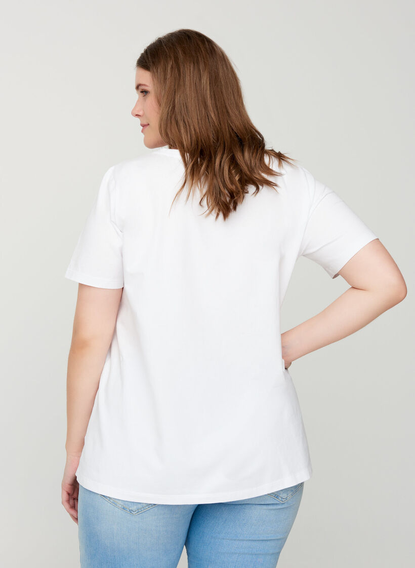 Basic T-Shirt, Weiß, Model image number 2