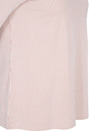 Gestreifte Bluse mit 3/4 Ärmeln, Pecan Brown Stripe, Packshot image number 3