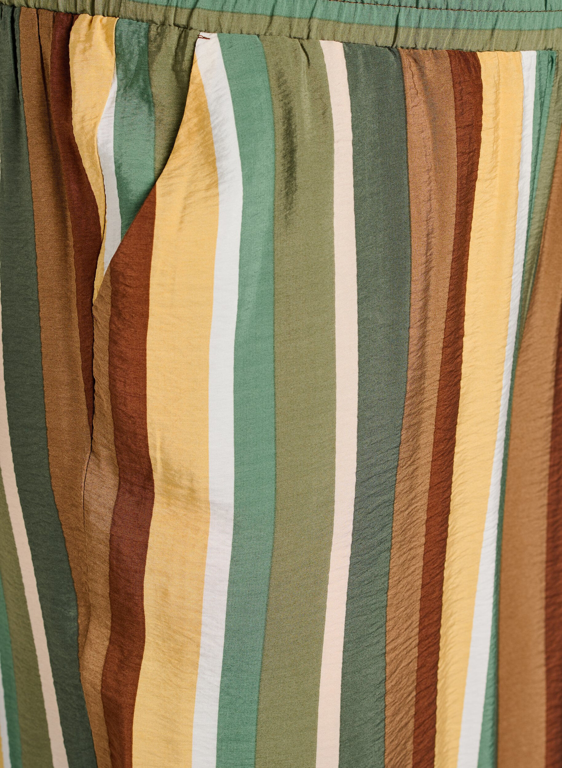 Zizzi Lockere Hose aus Viskose mit Streifen, Braun, Packshot image number 2