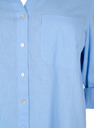 Hemdbluse mit Knopfverschluss aus Baumwoll-/Leinengewebe, Serenity, Packshot image number 2