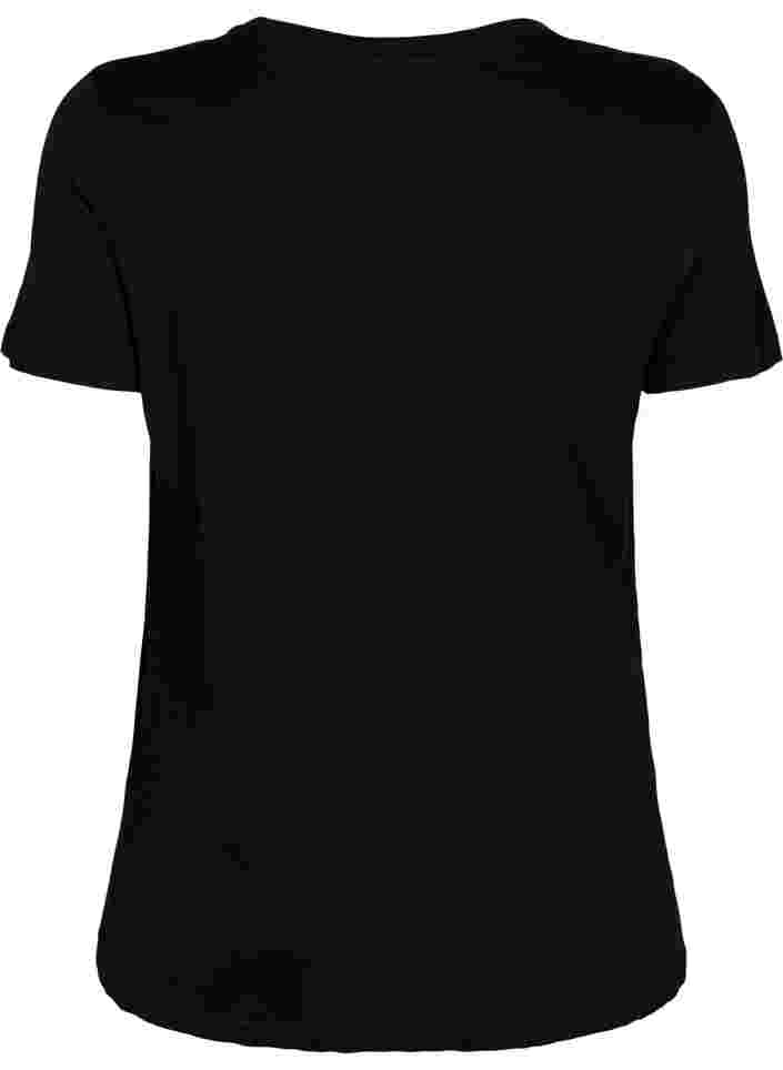 Trainings-T-Shirt mit Print, Black w. stripe A, Packshot image number 1