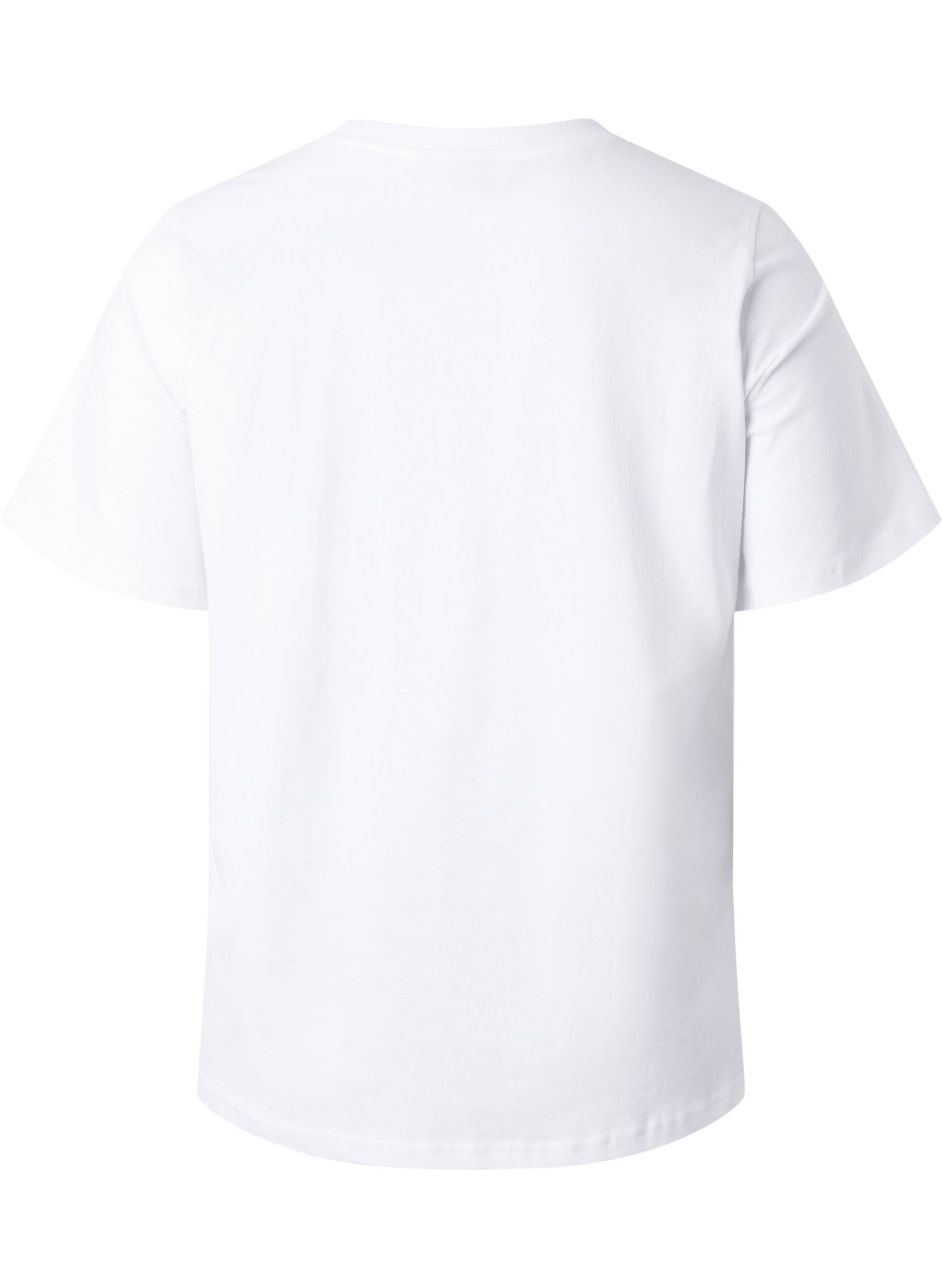 Zizzi T-Shirt aus Bio-Baumwolle mit Text, White HARMONY, Packshot image number 1