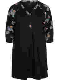 Nachthemd aus Baumwolle mit Printdetails, Black Flower AOP, Packshot