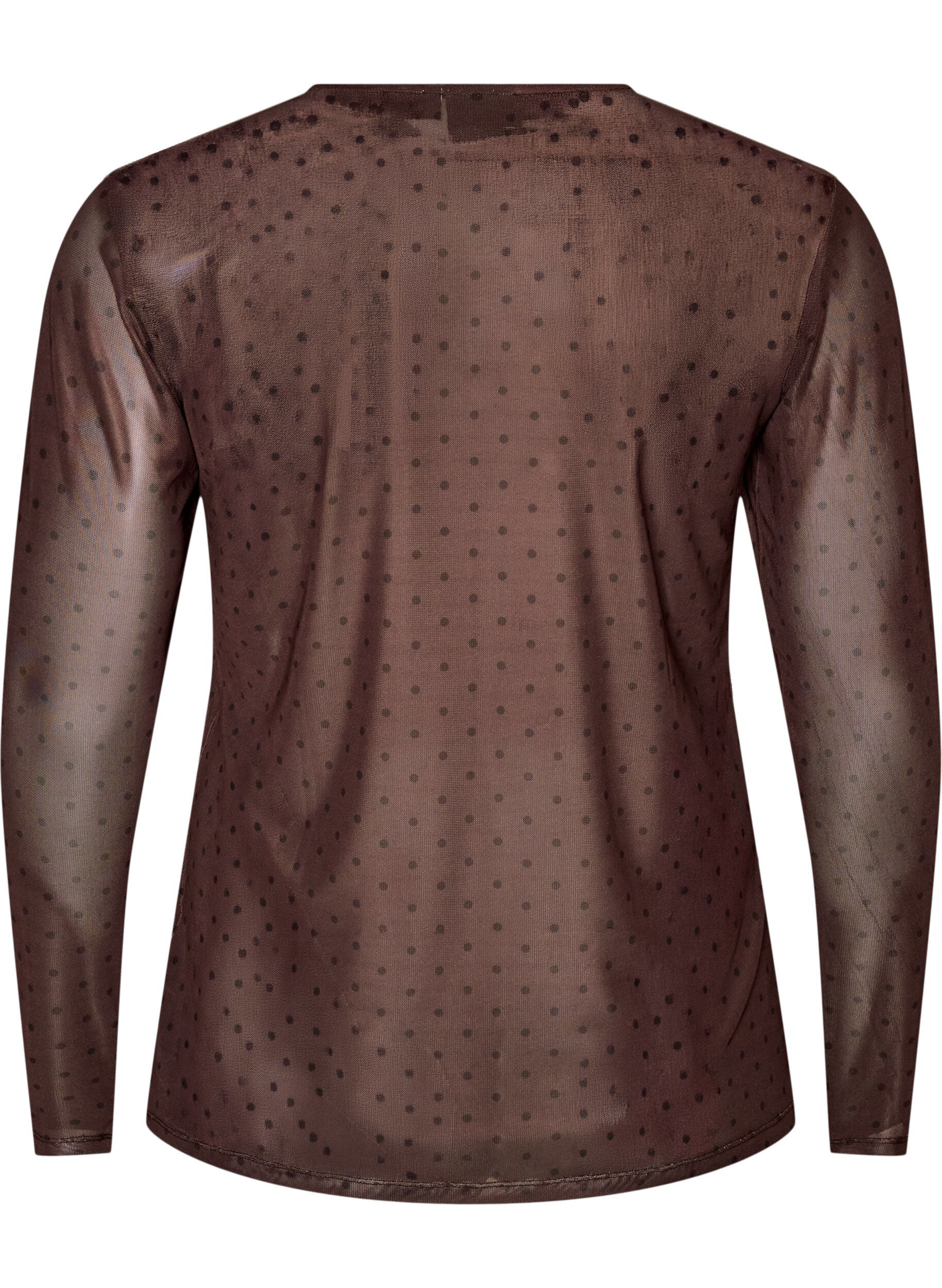 ZizziBluse aus Mesh mit Print, Braun, Packshot image number 1