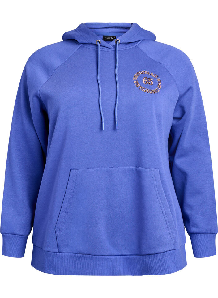 Hoodie mit gesticktem Frontmotiv, Blau, Packshot image number 0