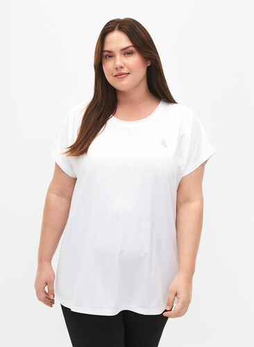 Kurzärmliges Trainings-T-Shirt, Bright White, Model image number 0