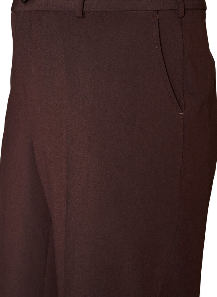 Weite Anzughose mit hoher Taille, Braun, Packshot image number 2