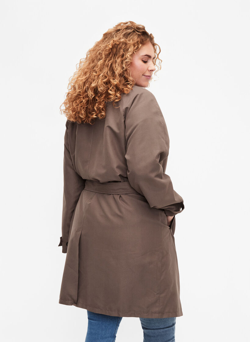 Trenchcoat mit Gürtel und Schlitz, Chocolate Chip, Model image number 1