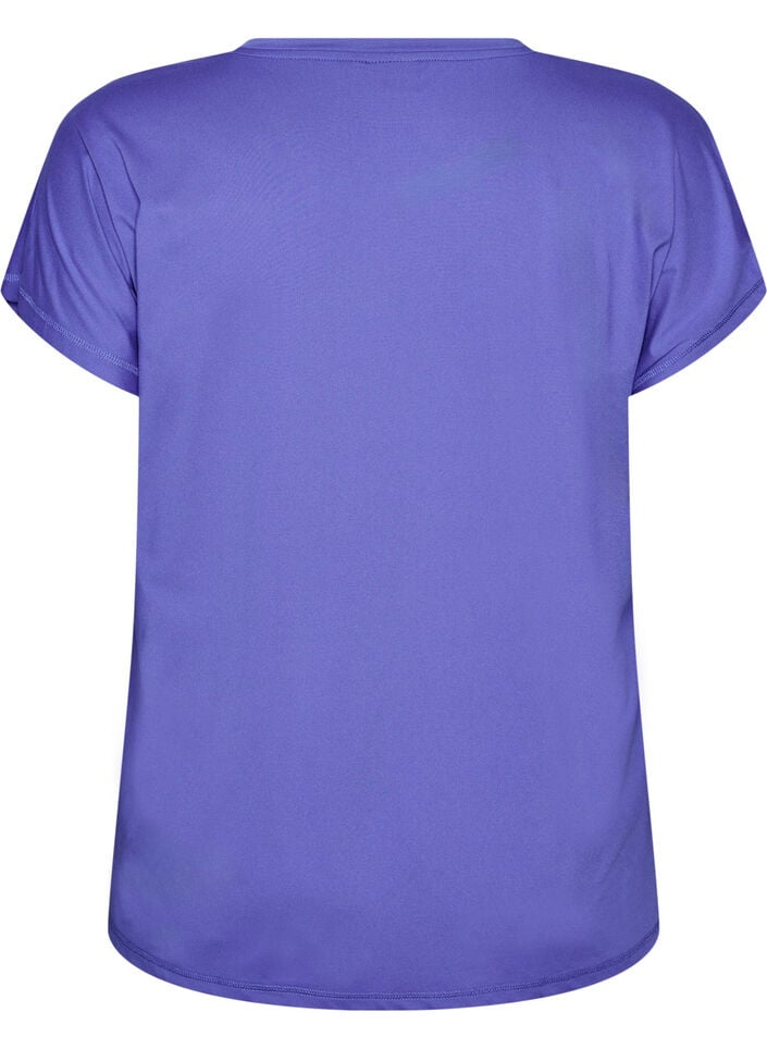 Einfarbiges Trainings-T-Shirt, Blau, Packshot image number 1