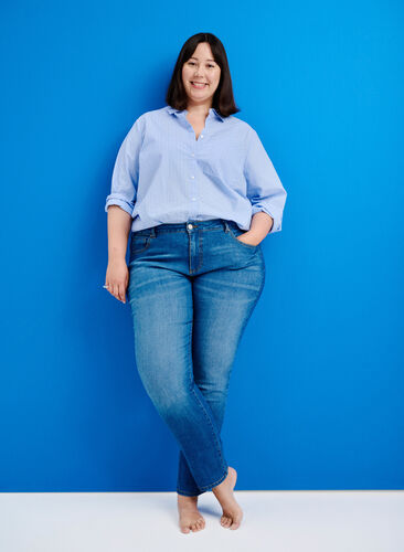 Emily Jeans mit regulärer Taille und schlankem Schnitt, Blue denim, Image image number 0