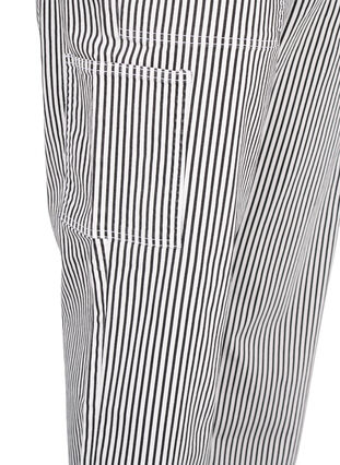 Gestreifte Cargo-Jeans mit gerader Passform, Black White Stripe, Packshot image number 3