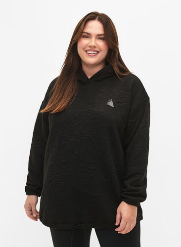 Sportliches Sweatshirt mit Kapuze, Black, Model image number 0