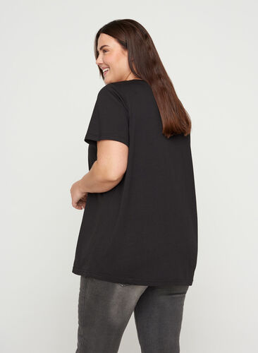 T-Shirt mit Print, Black FUTURE , Model image number 1